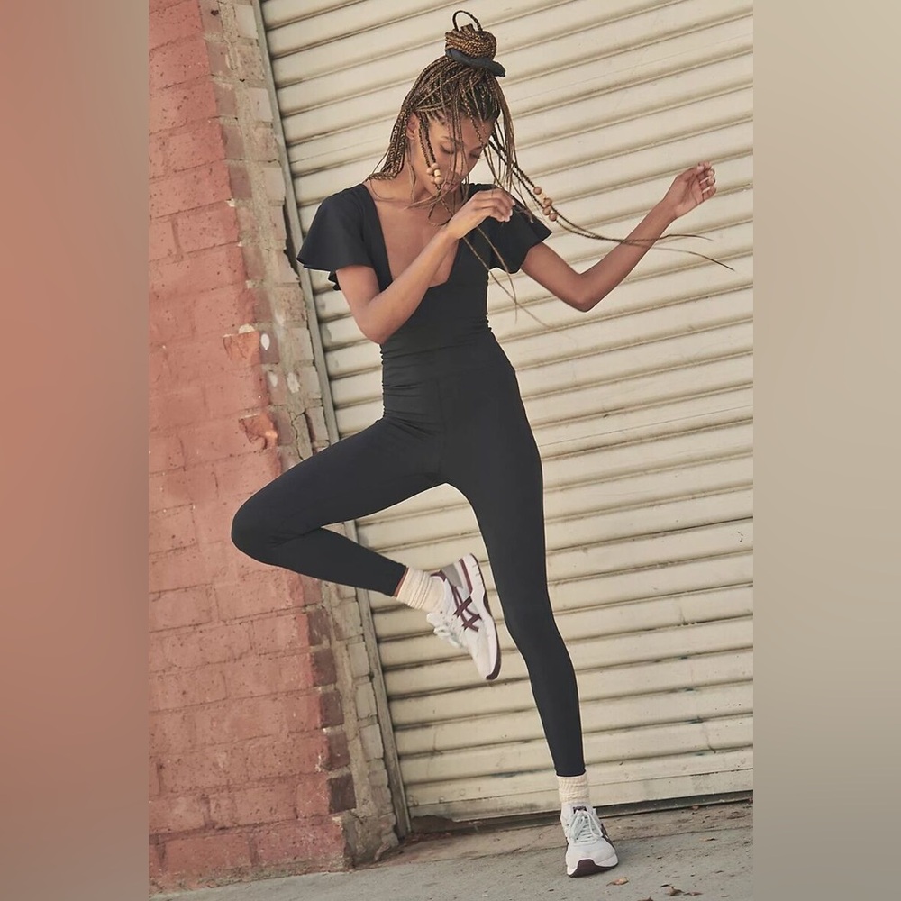 FP Movement On The Edge Black Jumpsuit Onsie in Black Small